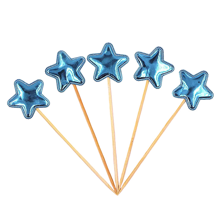 Pics Cocktail Etoile Bleu Métallisé