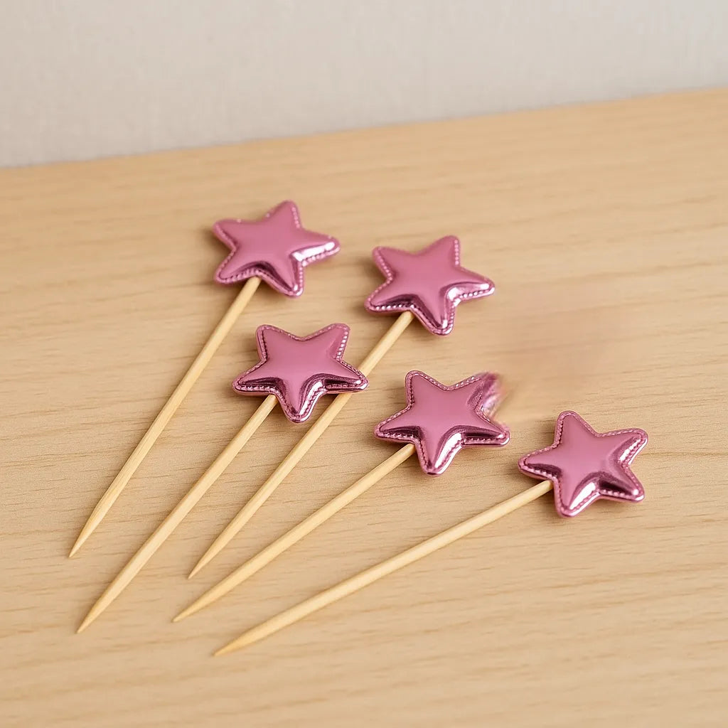 Pics Cocktail Etoile Rose Métallisé