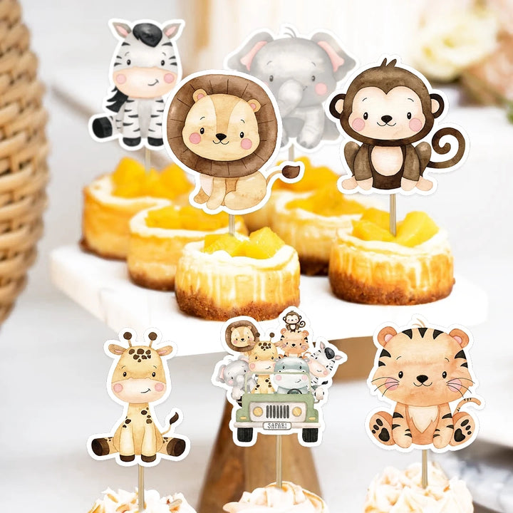 Pics Déco Gâteau Animaux de la Jungle
