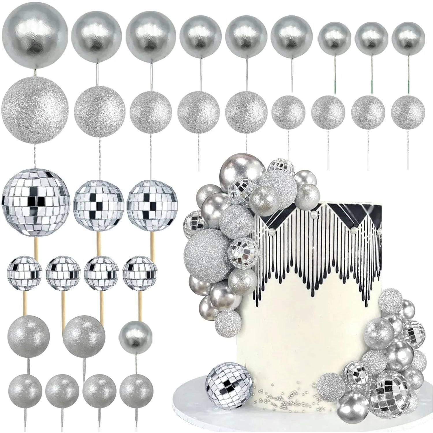 Pics à Gâteau Argentés