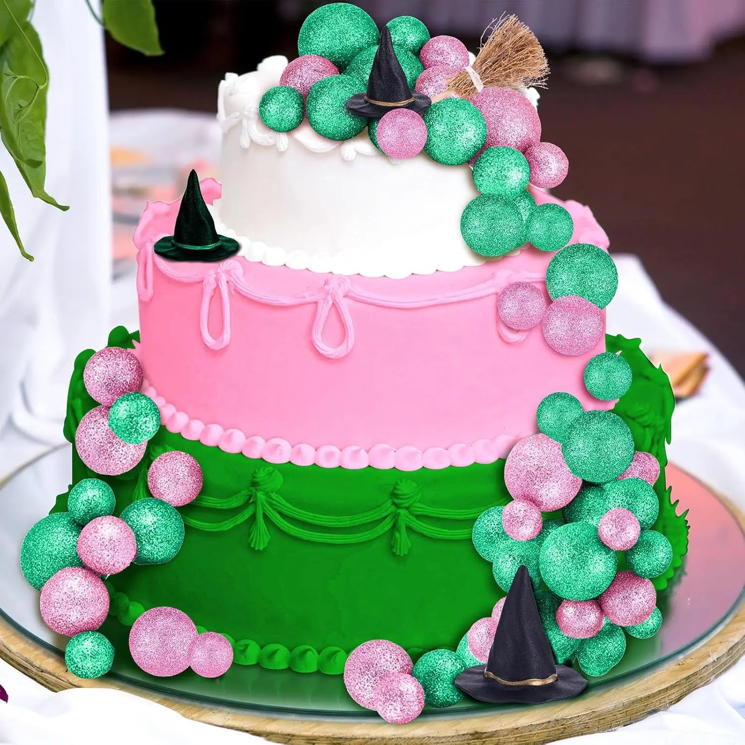 Pics à Gâteau Sorcière Rose et Vert