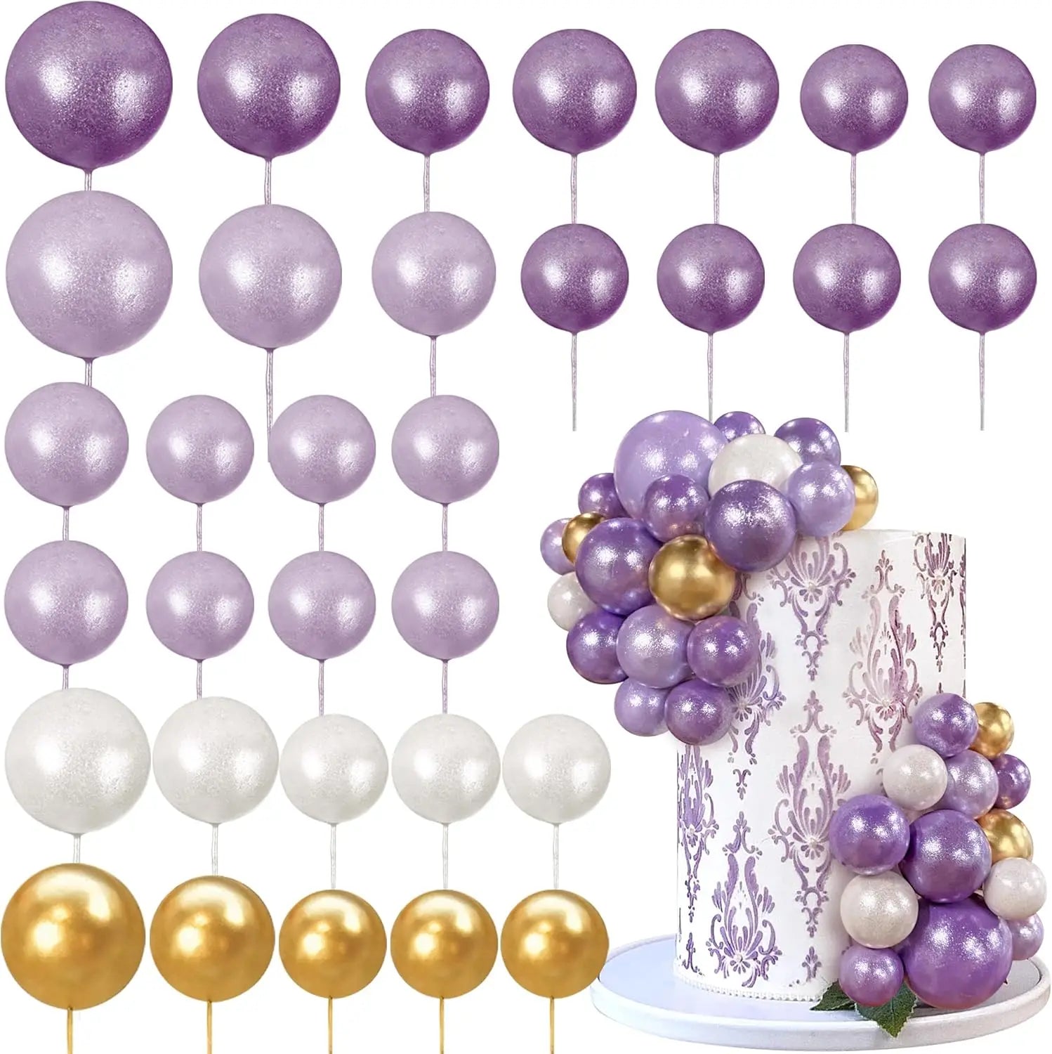 Pics à Gâteau Violets Dorés