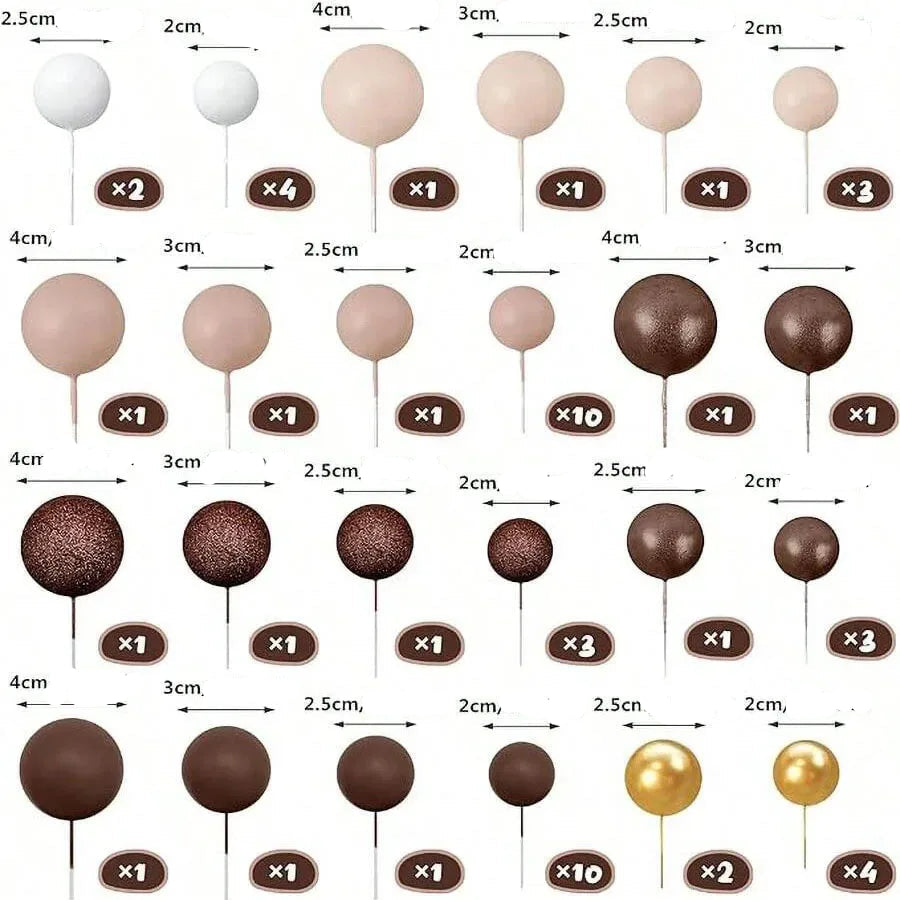 Pics à gâteau Marron Doré Chic