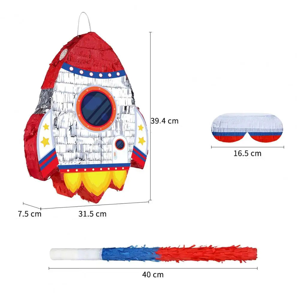 Pinata Anniversaire Fusée Rouge Légère