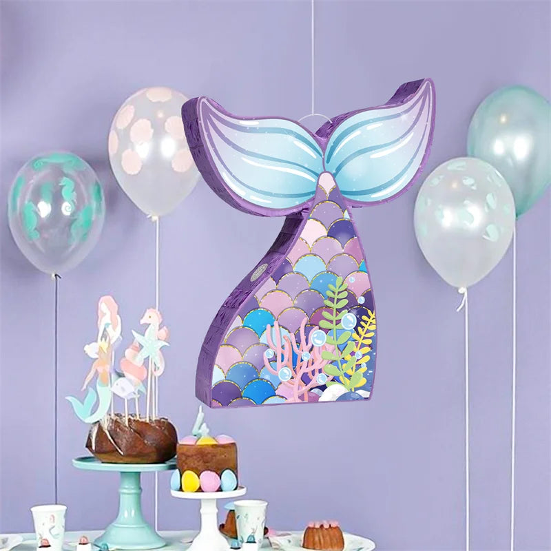 Pinata Anniversaire Queue de Sirène Violette 