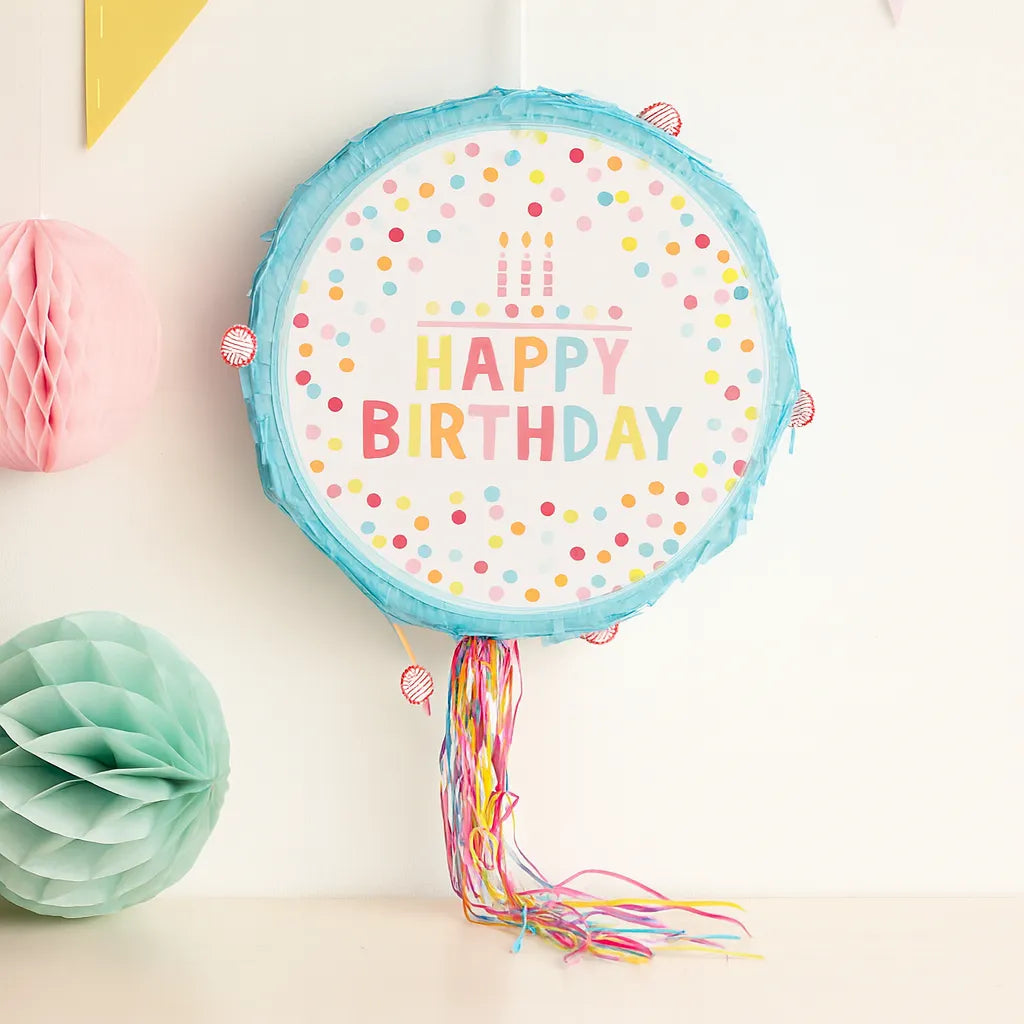 Pinata Happy Birthday Bleue