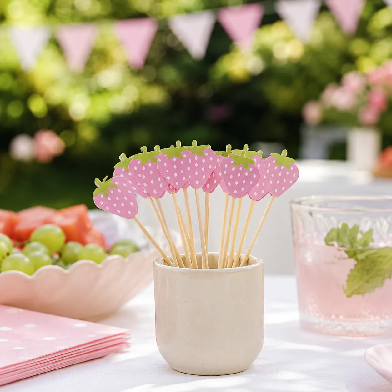 Pique Cocktail Fraise Rose Douce