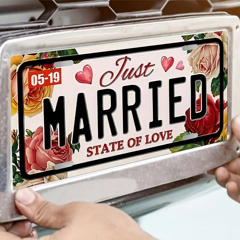 Plaque Décorative Romantique Voiture Mariage