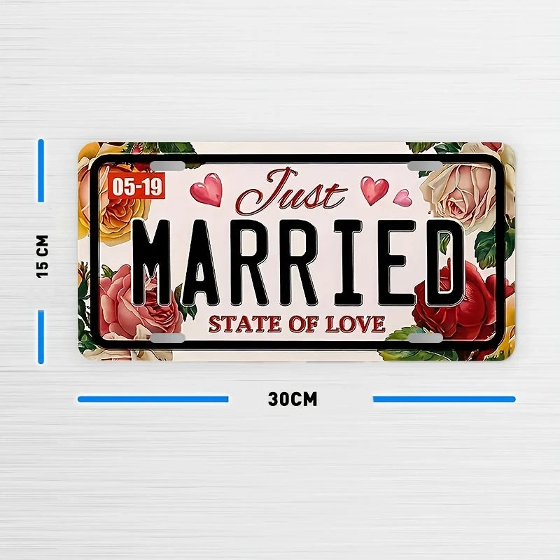 Plaque Décorative Romantique Voiture Mariage