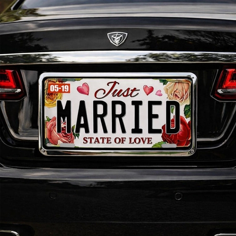 Plaque Décorative Romantique Voiture Mariage