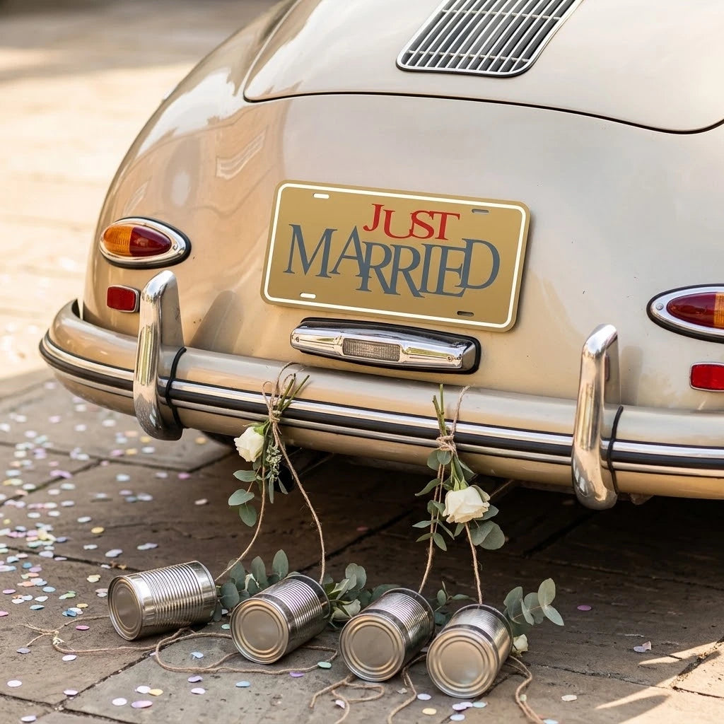Plaque Just Married Minimaliste 