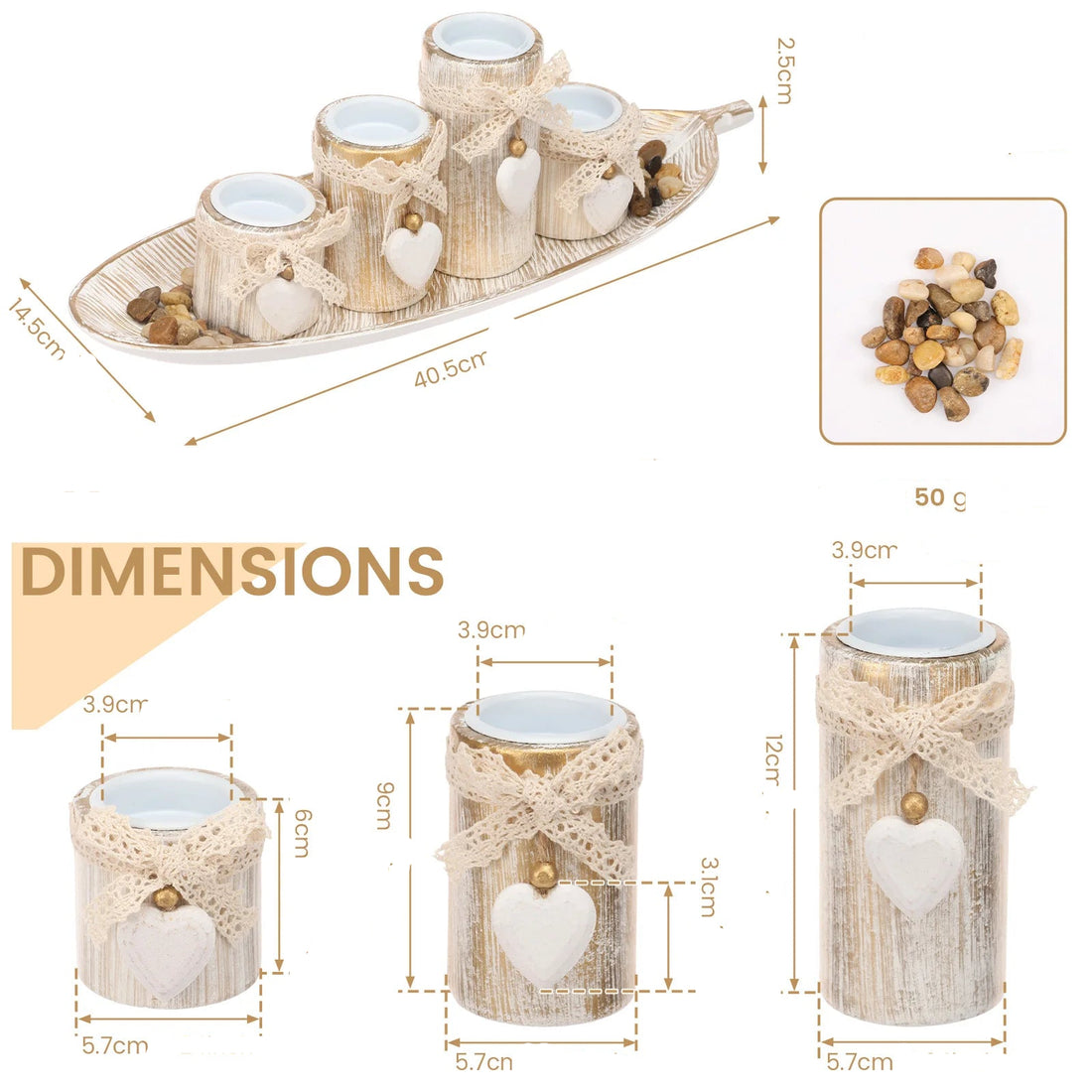 Plateau à Bougeoirs Saint-Valentin stylé