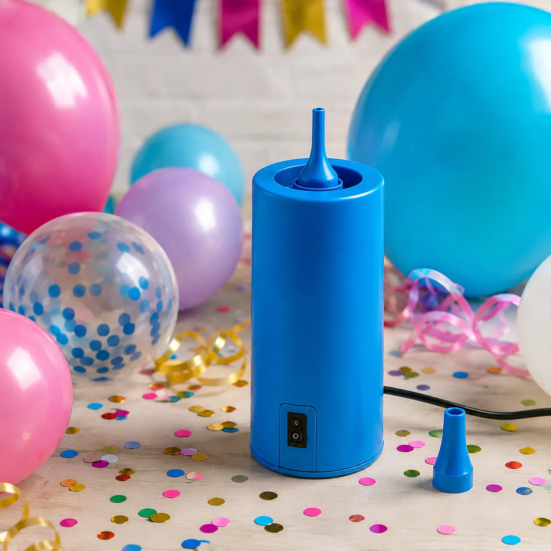 Pompe à Air Electrique Portable pour Ballons Bleu