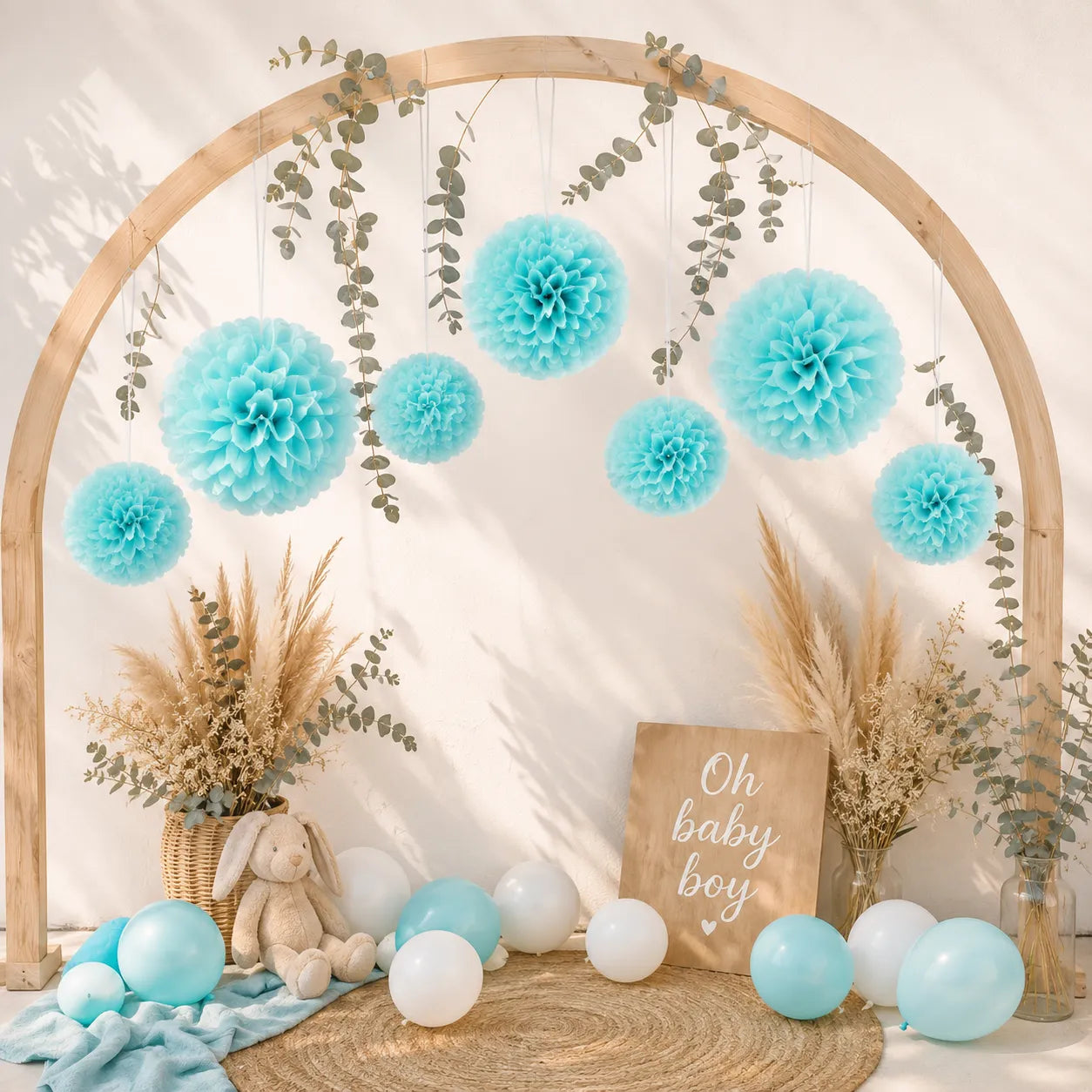 Pompon Déco Bleu Ciel