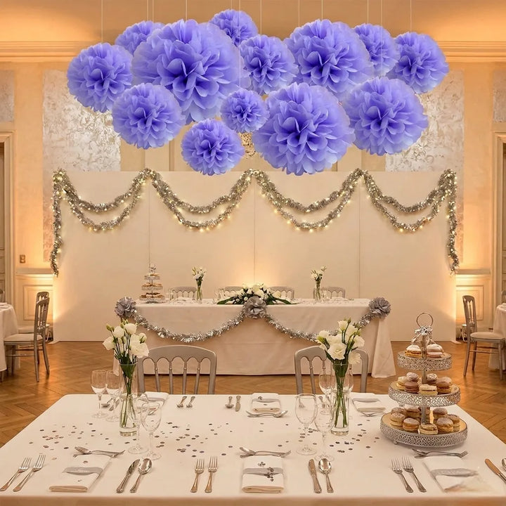 Pompon Déco en Papier Mauve