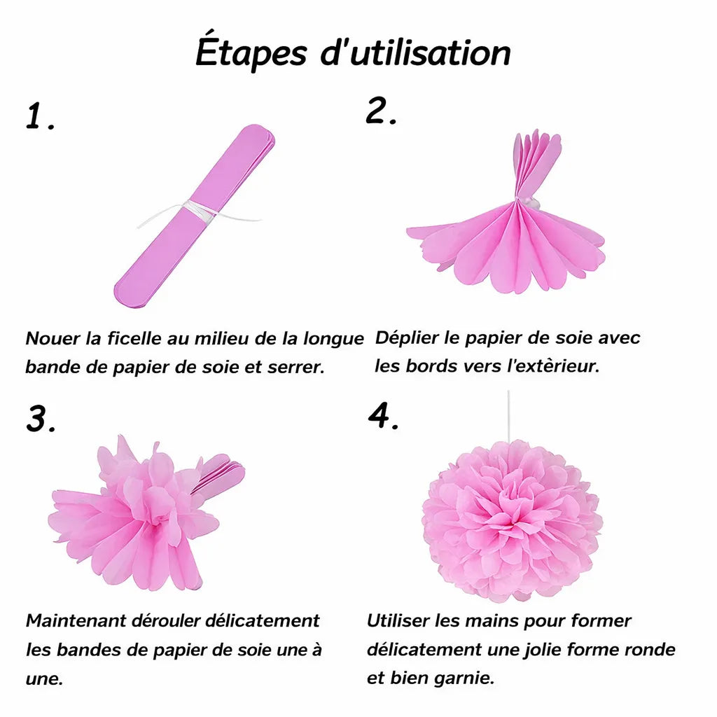 Pompon Décoratif Rose glamour