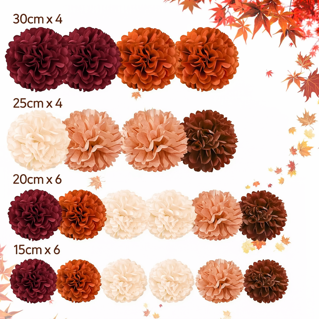 Pompons Nuance Marron Diamètre