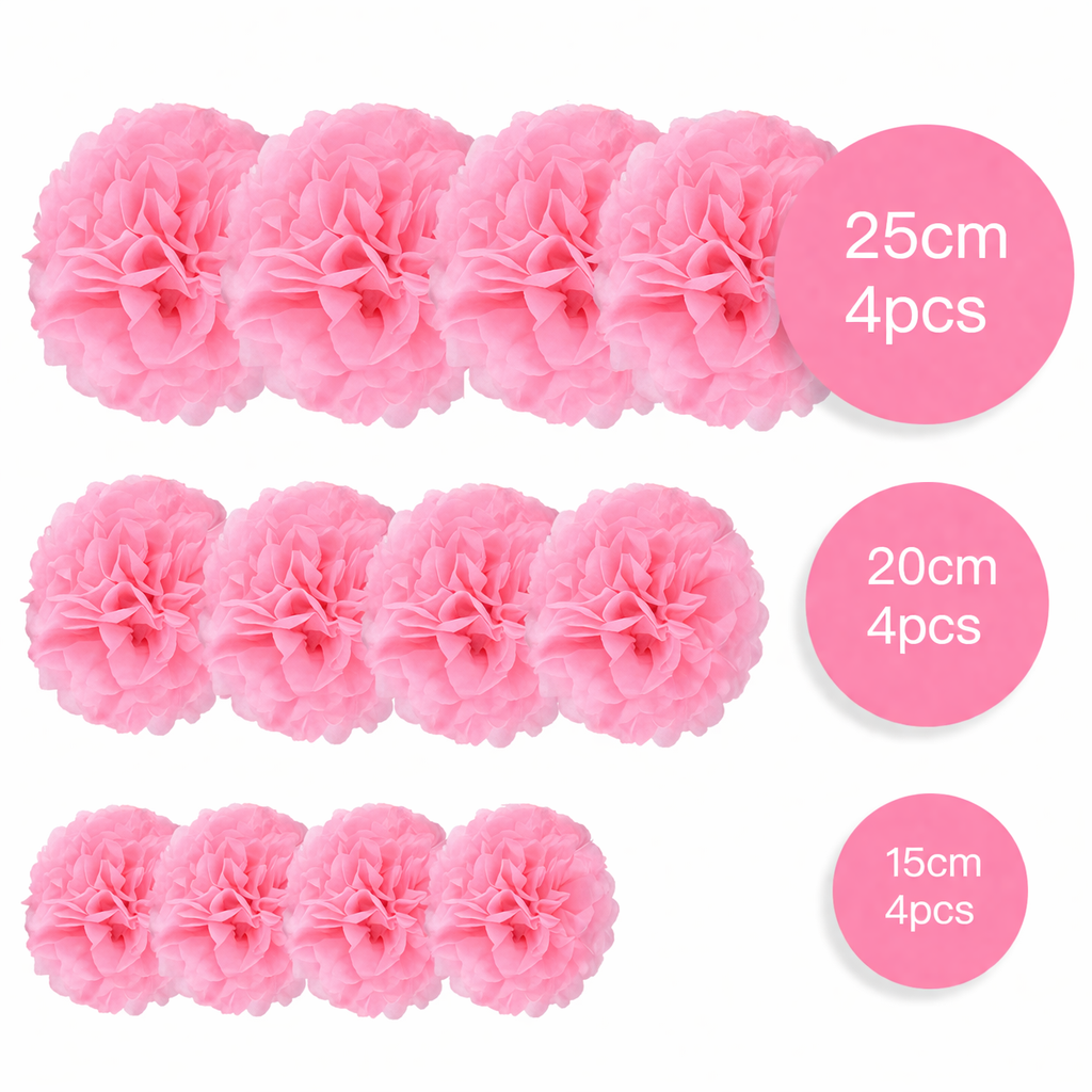 Pompons Roses Décoratifs Diamètre