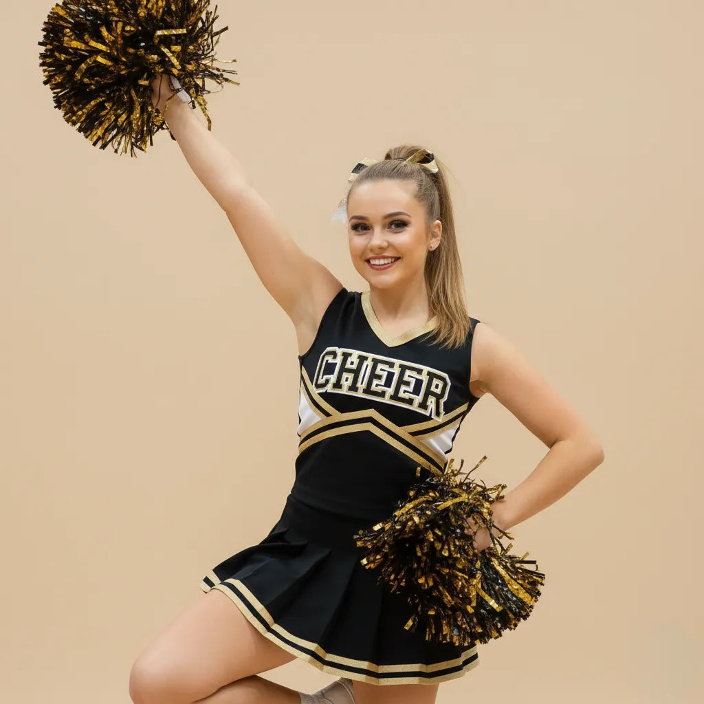 Pompons de Pom-pom Girl Noir et Doré