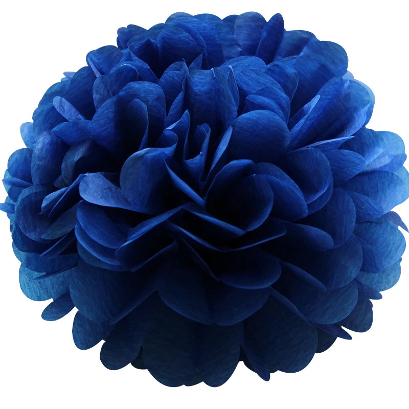 Pompons en Papier de Soie Bleus Festif