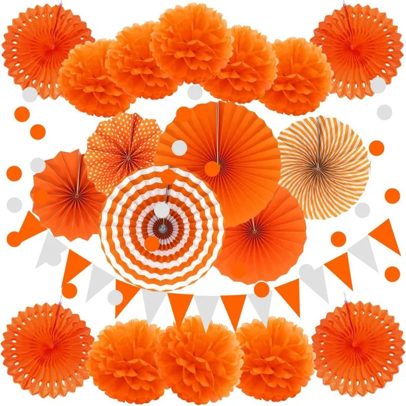 Pompons et Rosaces Déco Oranges Design