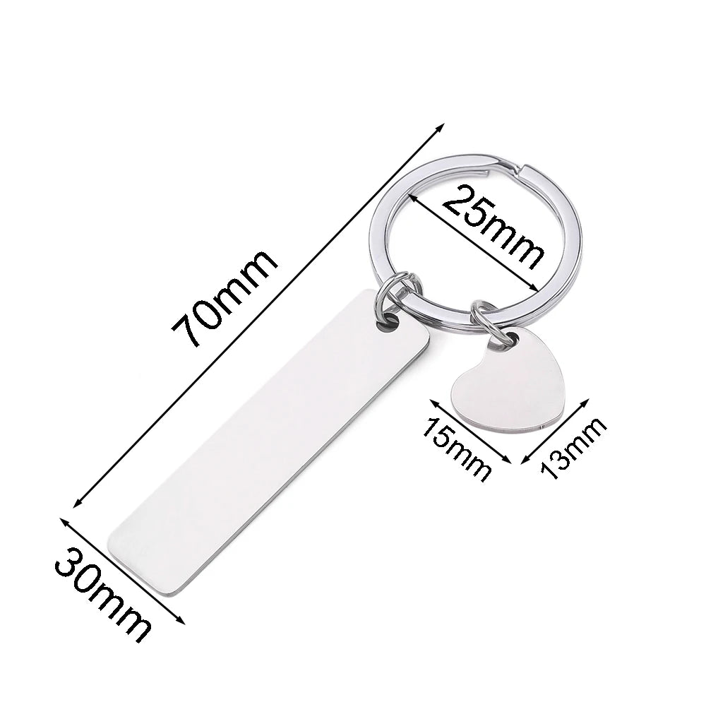 Porte-Clés Personnalisé Cœur Saint-Valentin  Elégant