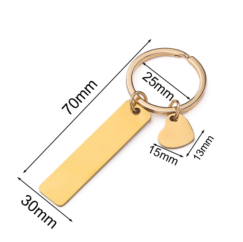 Porte-Clés Personnalisé Cœur Saint-Valentin Stylé