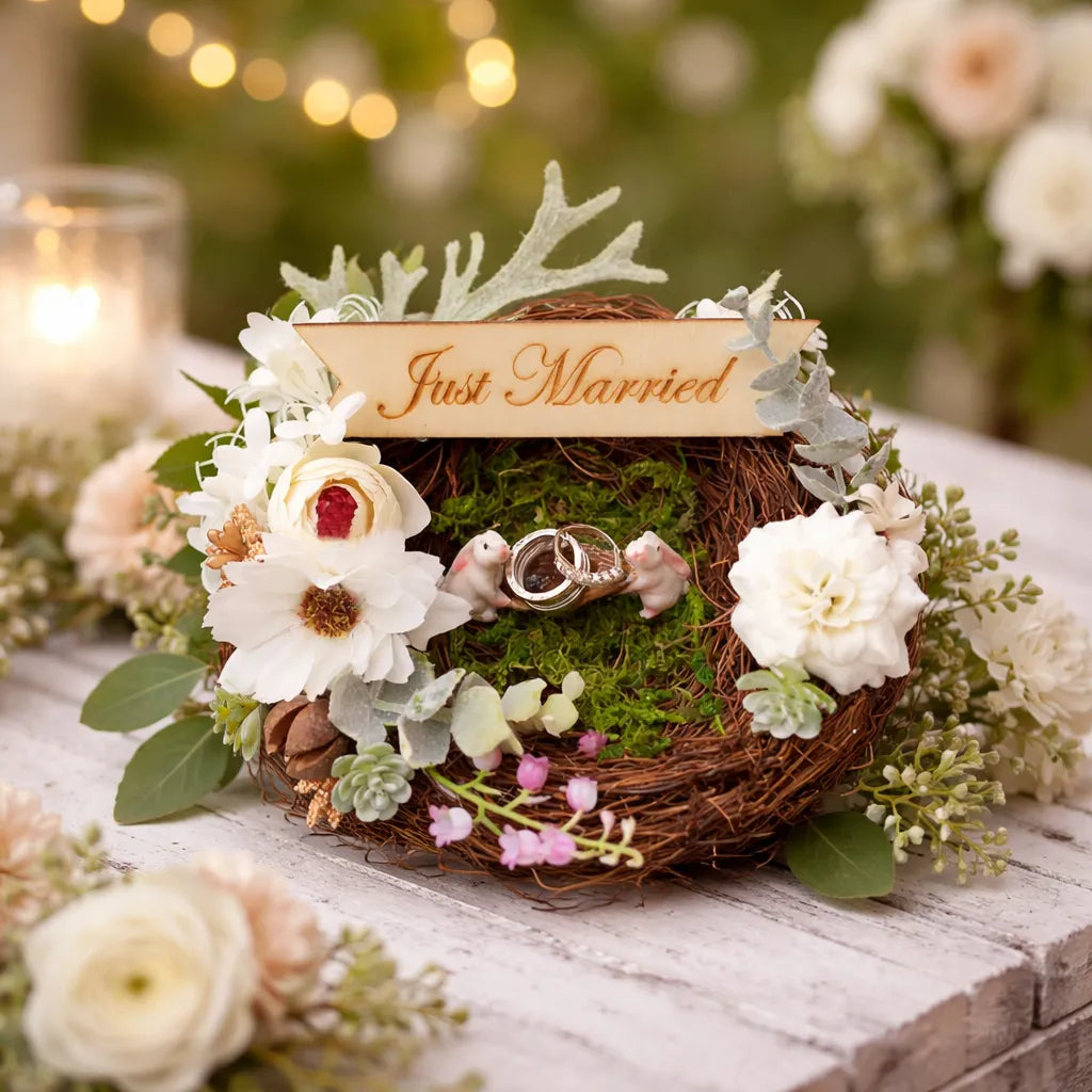 Porte Alliance Mariage Just Married Minimaliste