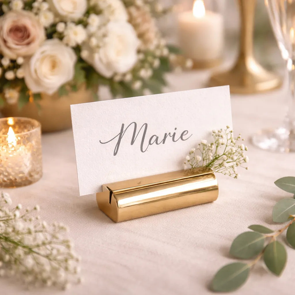 Porte Carte Place Mariage Doré Epuré