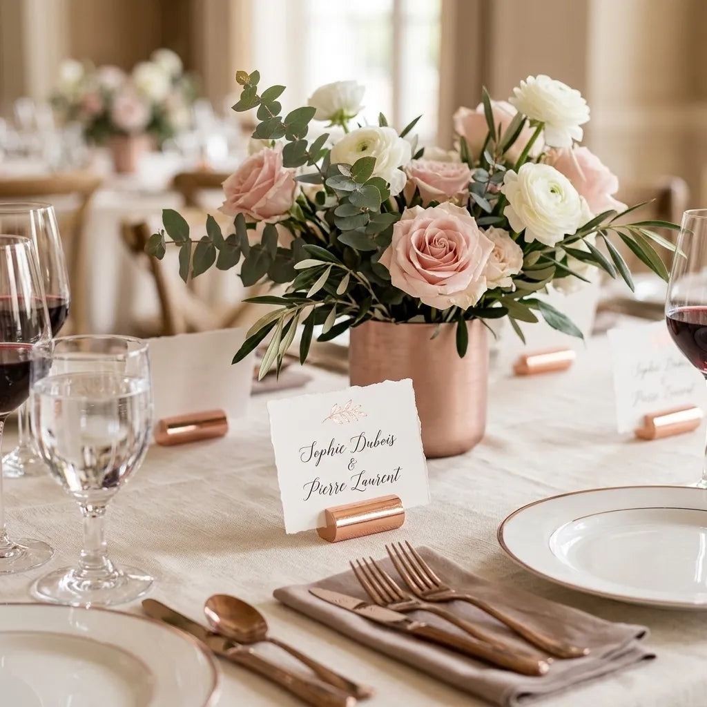 Porte Carte Place Mariage Métallique Rose Gold Unique