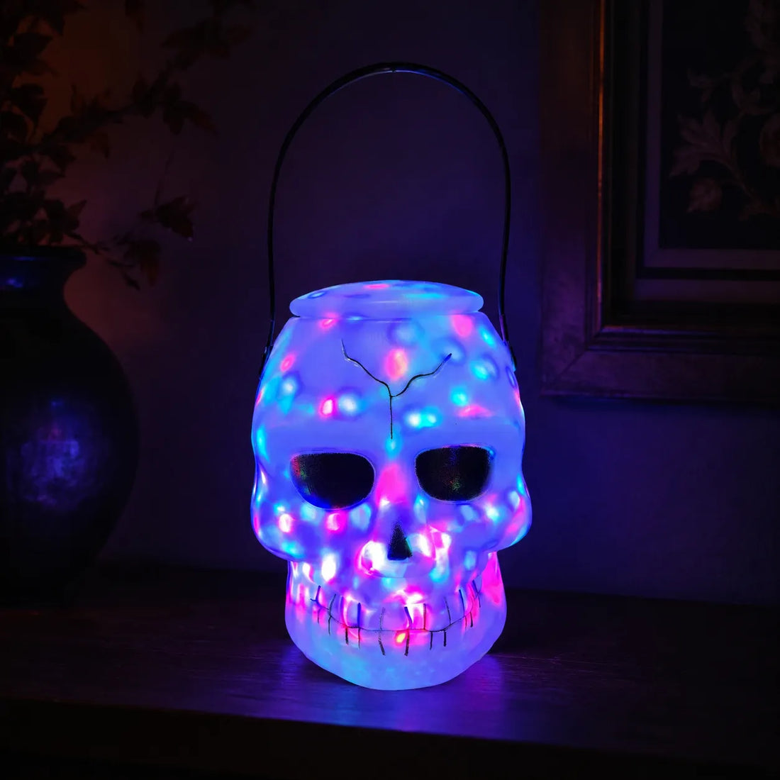 Pot Squelette Halloween Lumineux multicolores