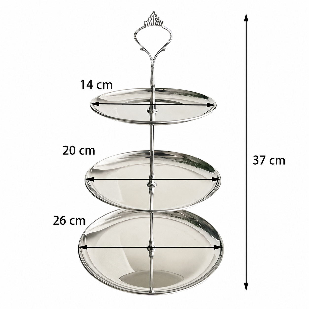 Présentoir à Cupcake Rond Argenté Dimensions