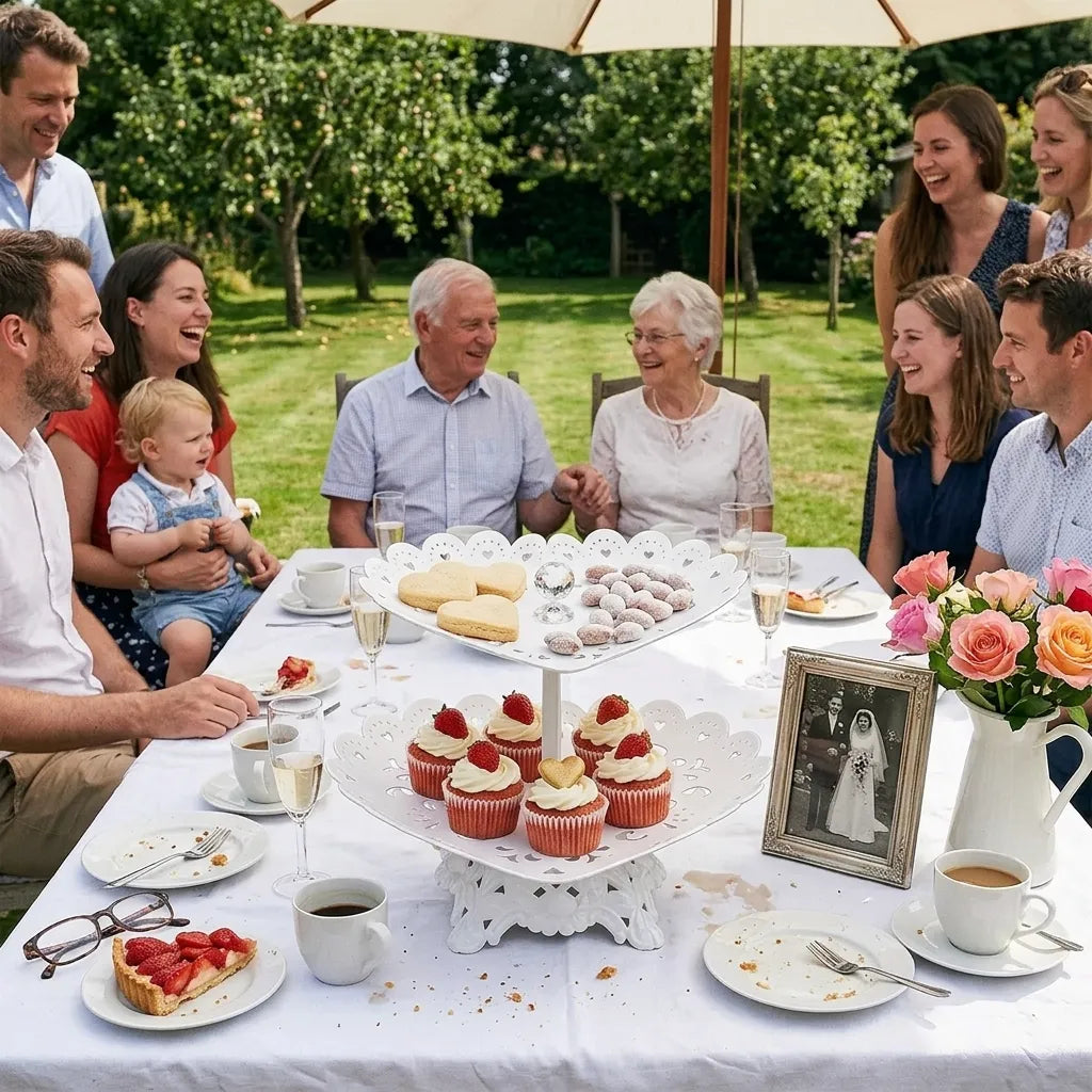 Présentoir à Cupcakes Cœur Ajouré Romantique