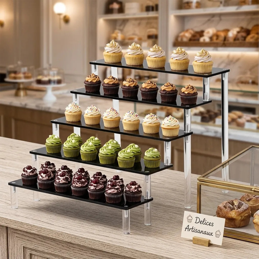 Présentoir à Cupcakes En Acrylique Noir Epuré Unique