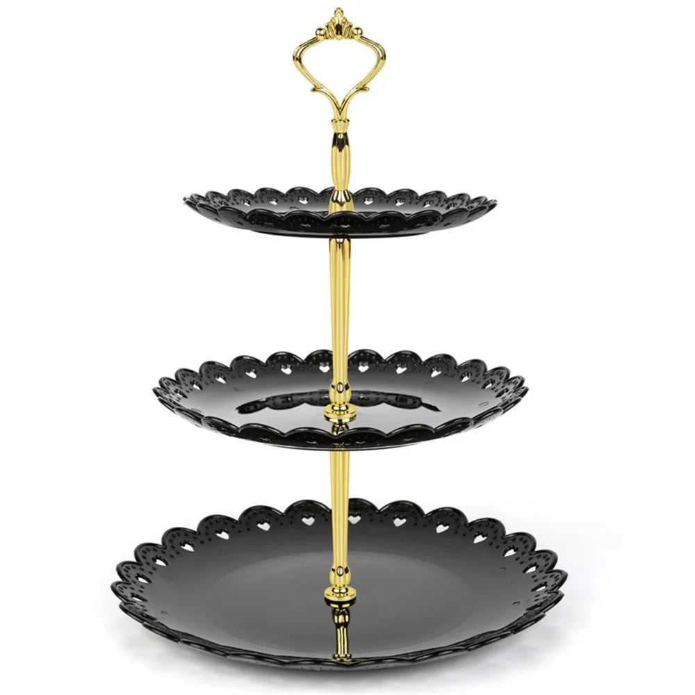 Présentoir à Cupcakes Noir en Plastique Décorative