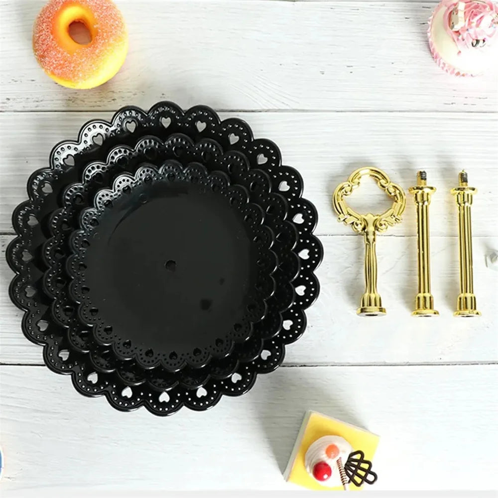 Présentoir à Cupcakes Noir en Plastique Harmonieux