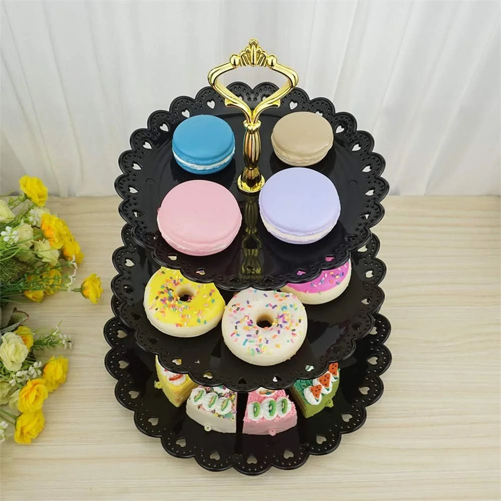 Présentoir à Cupcakes Noir en Plastique Unique