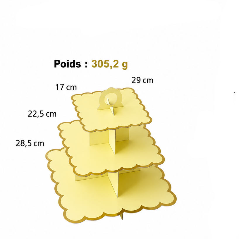 Présentoir à Etages pour Cupcake en Carton Dimensions