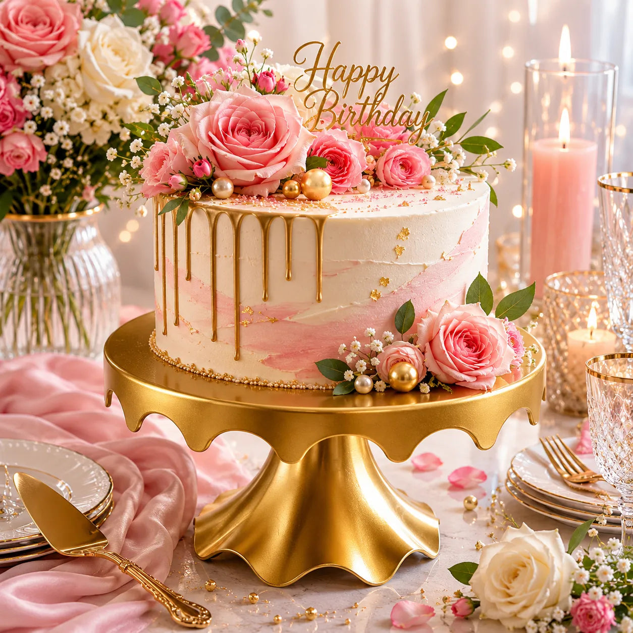 Présentoir à Gâteau Doré 