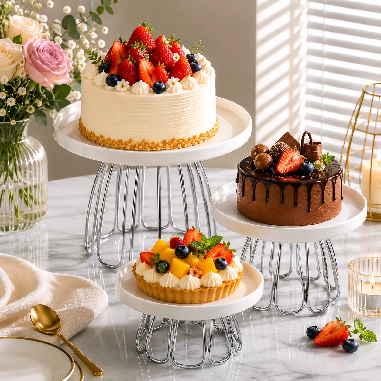 Présentoir à Gâteau En Céramique à Pieds