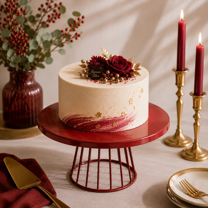 Présentoir à Gâteau Métallique Rouge