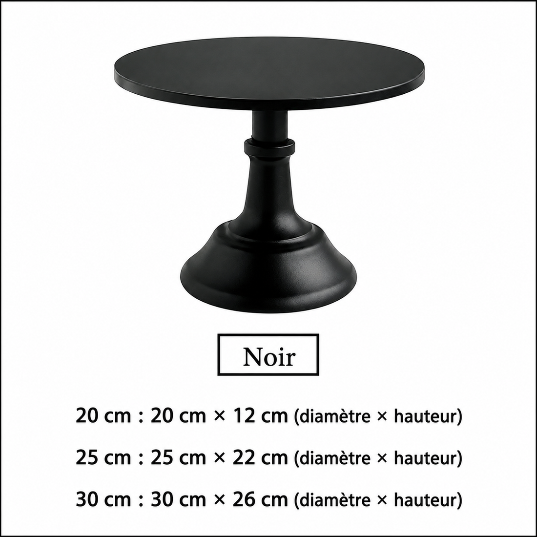 Présentoir à Gâteau Noir Minimaliste Sobre