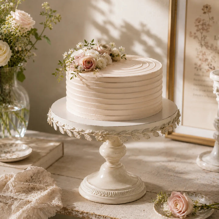 Présentoir à Gâteau Rétro à Feuillages 