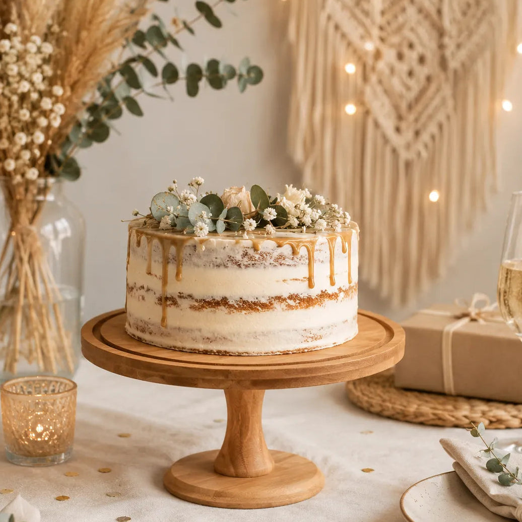 Présentoir à Gâteau en Bois Epuré