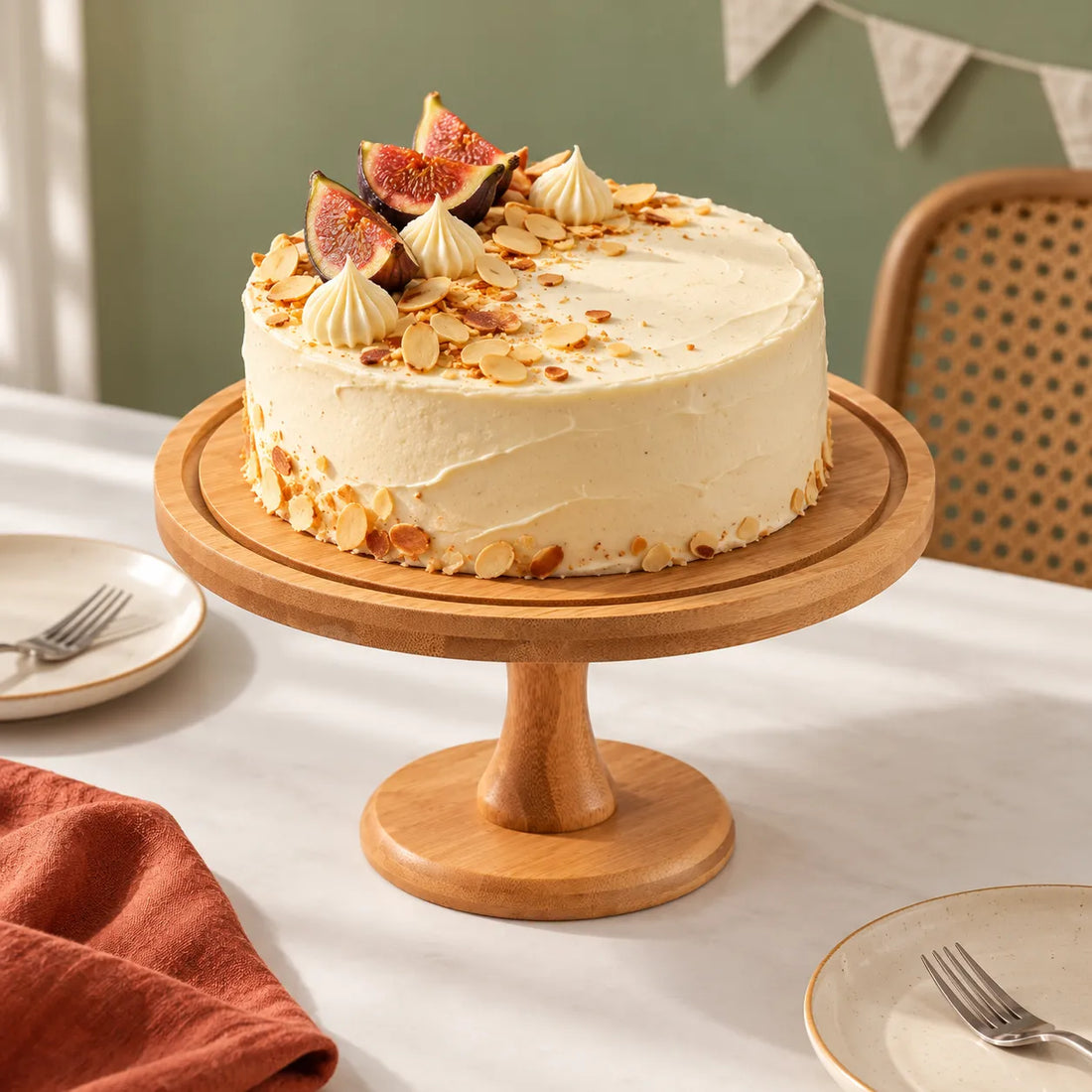 Présentoir à Gâteau en Bois Epuré retro