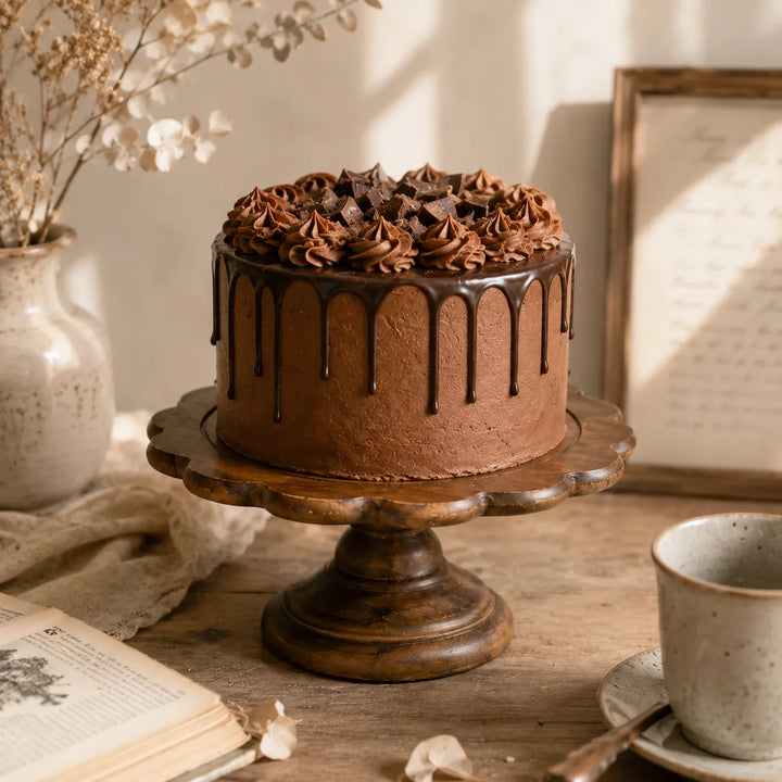 Présentoir à Gâteau en Bois Rustique 