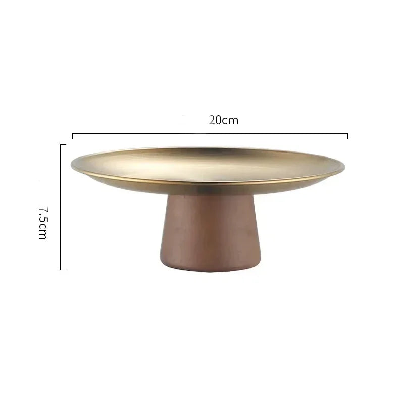 Présentoir à Gâteau en Bois et Inox Doré Chic