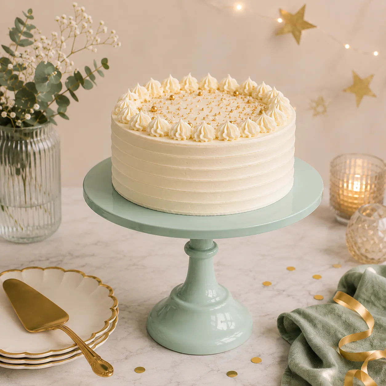Présentoir à Gâteau vert Pastel 