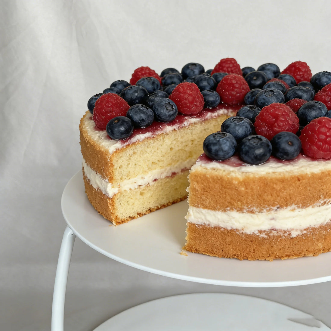 Présentoir à Gâteaux Rond Blanc Chic