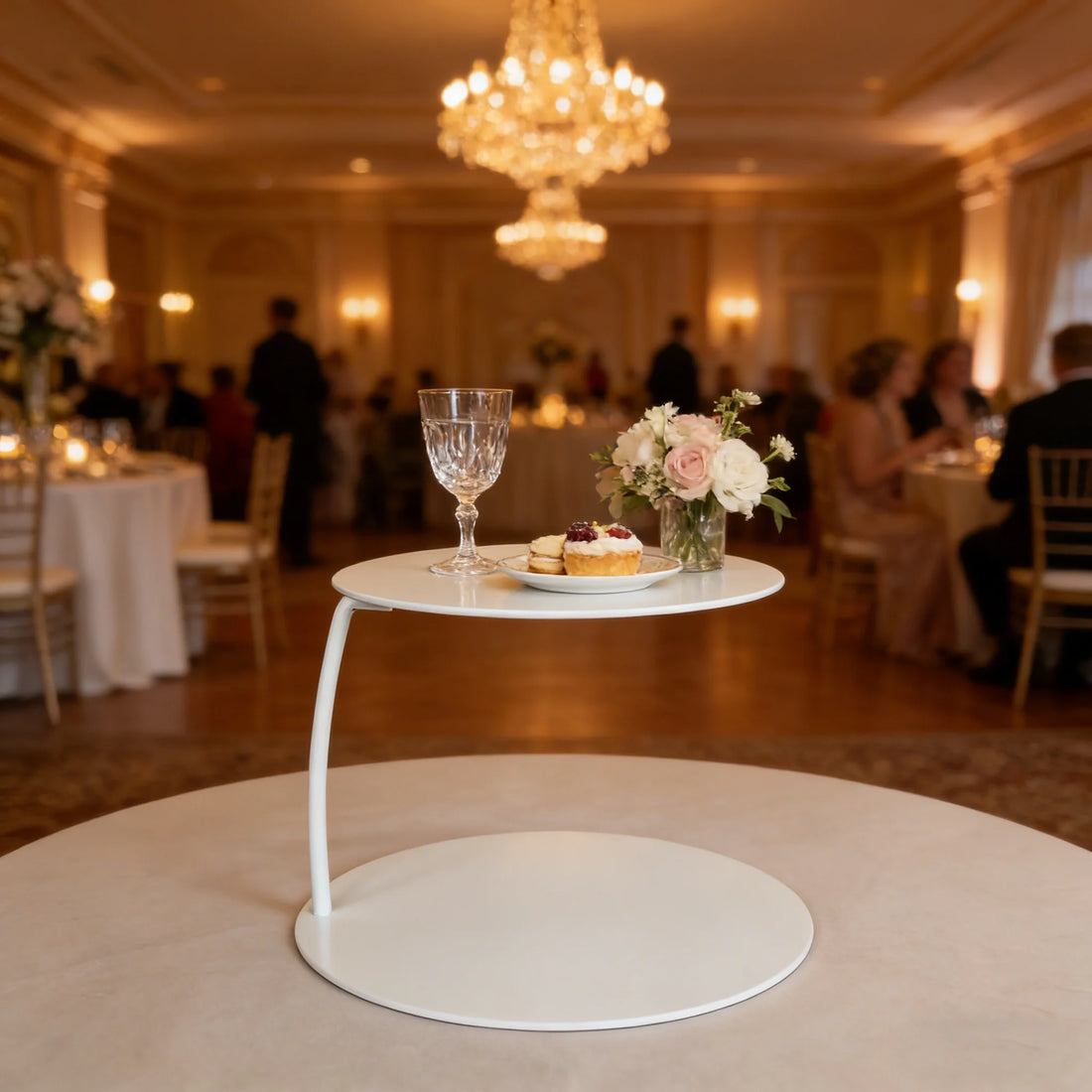 Présentoir à Gâteaux Rond Blanc Unique